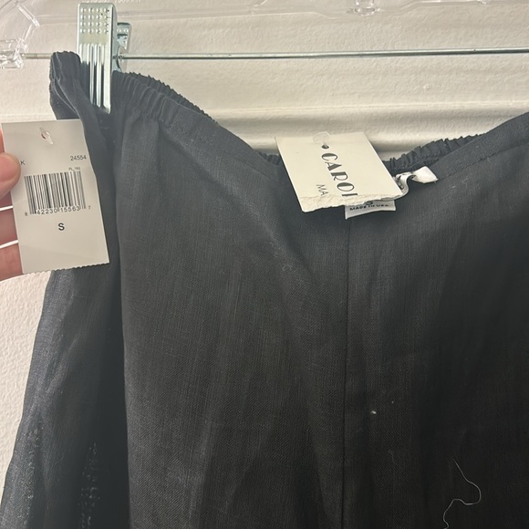 Caroline rose 100% linen black pants made in the USA. - Picture 3 of 7